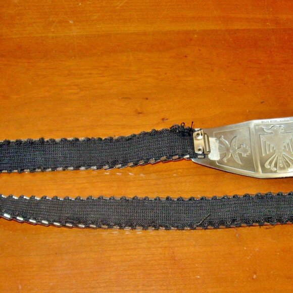 Vintage Nickel Silver Native American Style Thunderbird Buckle w Stretch Belt main image 5